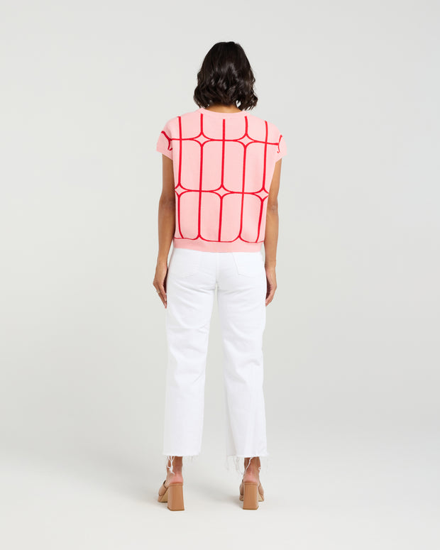 et alia Sedgewick Knit - Blush Trellis