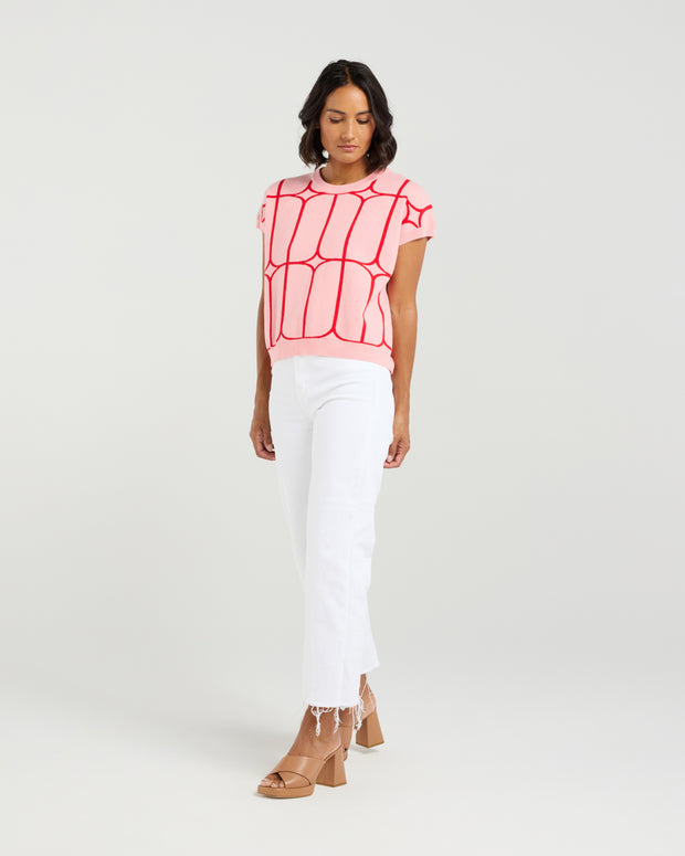 et alia Sedgewick Knit - Blush Trellis