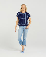 et alia Sedgewick Knit - Twilight Trellis