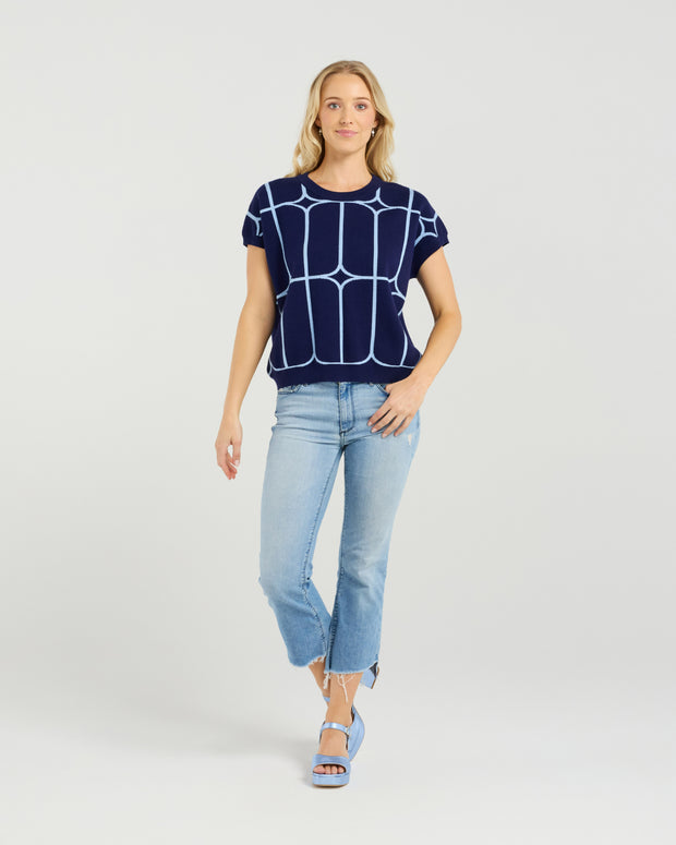 et alia Sedgewick Knit - Twilight Trellis