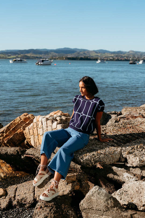 et alia Sedgewick Knit - Twilight Trellis
