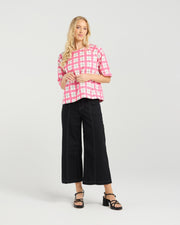 et alia Mila Top - Pink Gridlock