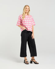 et alia Mila Top - Pink Gridlock