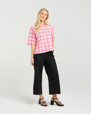 et alia Mila Top - Pink Gridlock