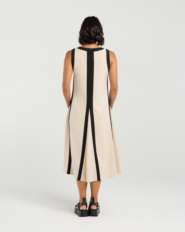 et alia Edie Dress - Taupe Lines