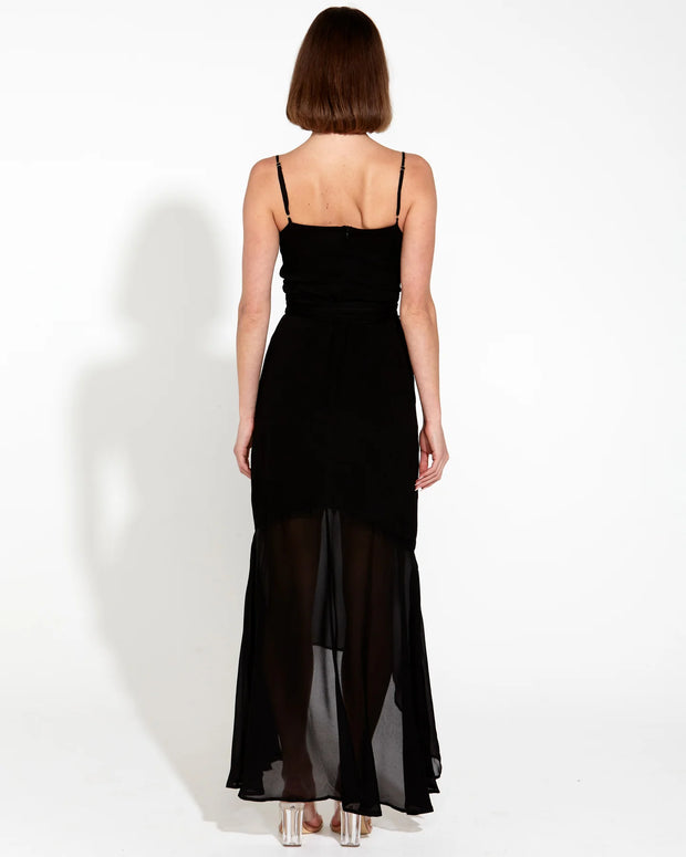 Fate + Becker Oasis Frill Slip Dress - Black