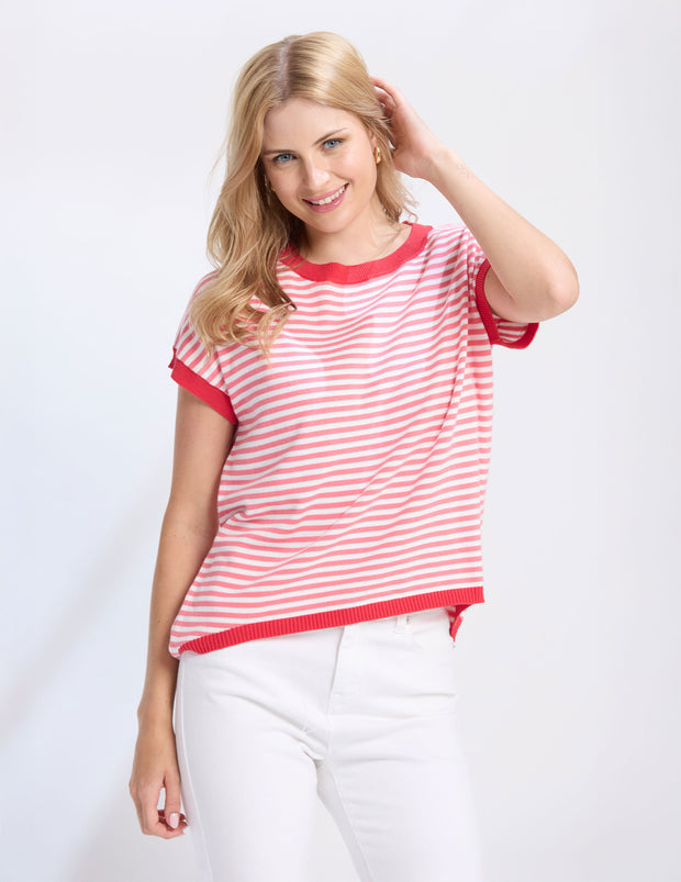 Stella + Gemma Laneway Top - Pink Stripe
