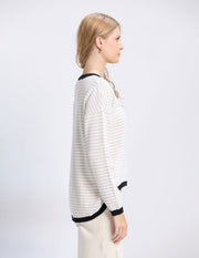 Stella + Gemma Street Top - Beige Stripe