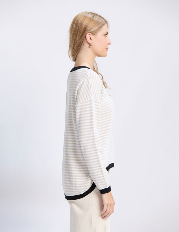 Stella + Gemma Street Top - Beige Stripe