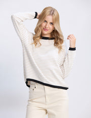 Stella + Gemma Street Top - Beige Stripe