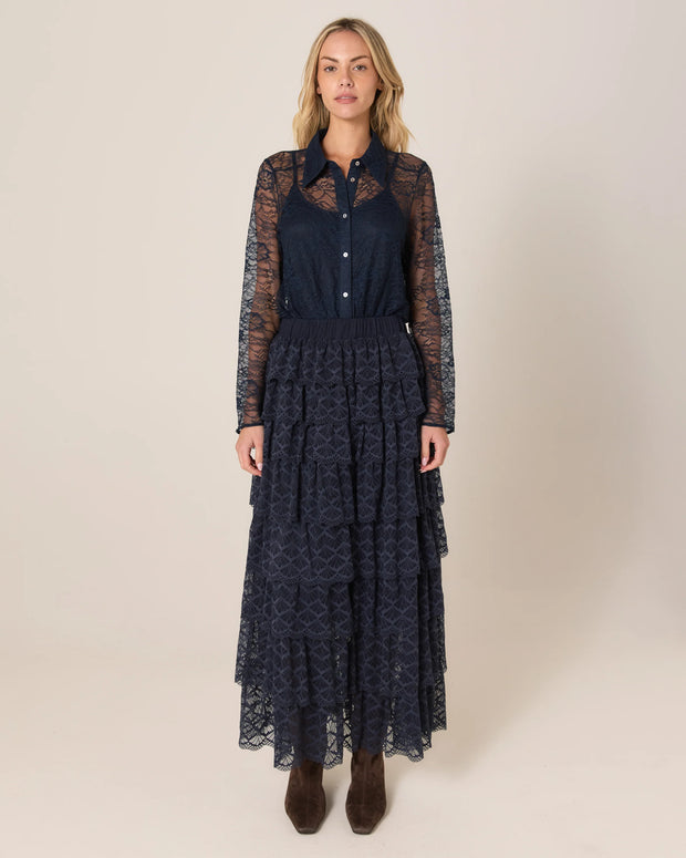 Fate + Becker Domino Maxi Skirt - Navy