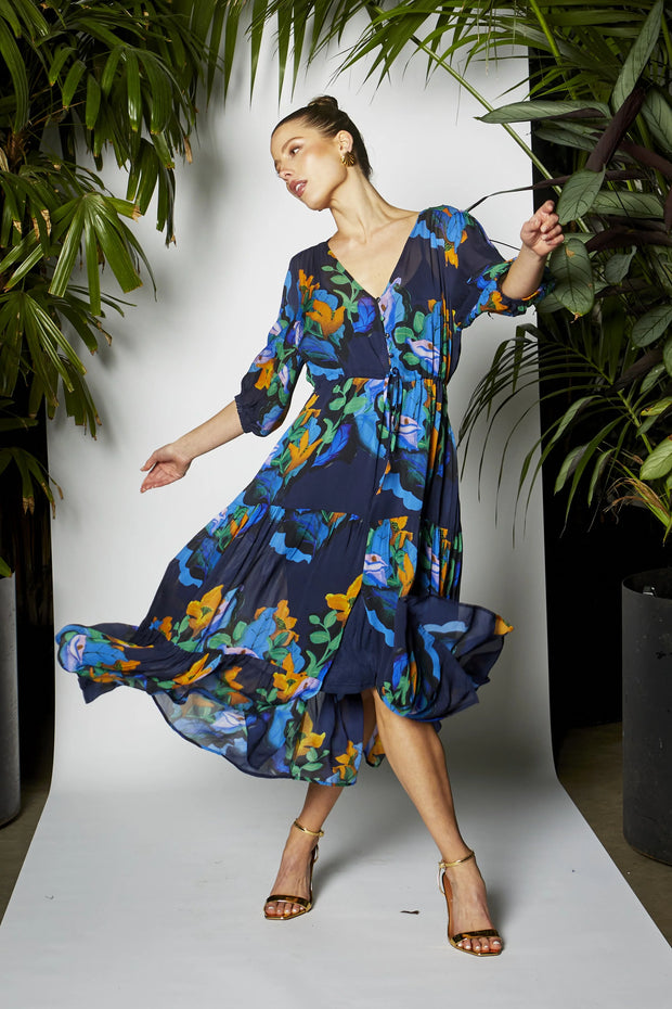 Fate + Becker Twilight Dress - Navy Floral