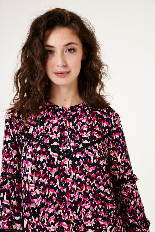 Garcia Megan Midi Dress - Cabernet Print
