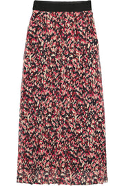 Garcia Megan Pleated Midi Skirt - Cabernet Print