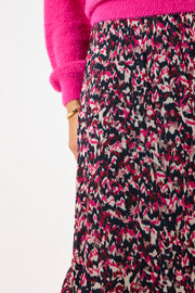 Garcia Megan Pleated Midi Skirt - Cabernet Print