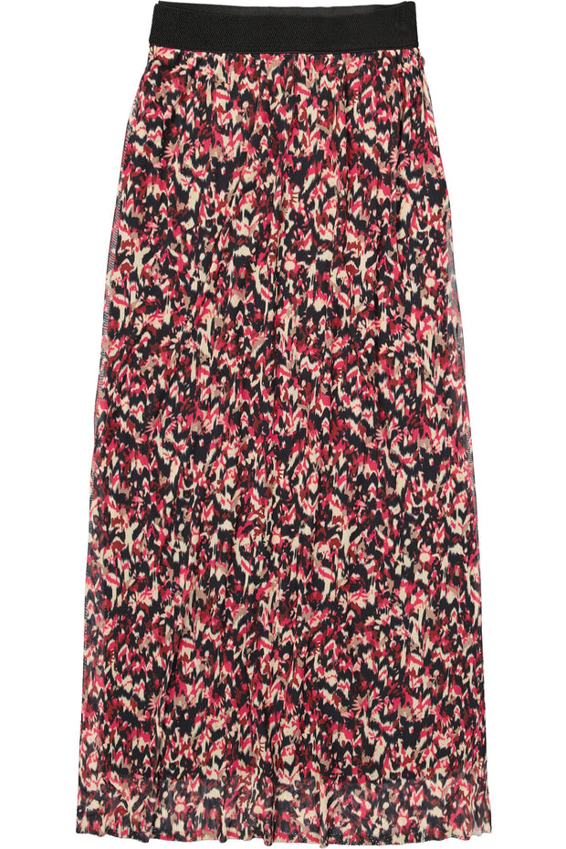 Garcia Megan Pleated Midi Skirt - Cabernet Print