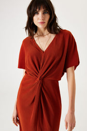 Garcia Pleated Midi Dress - Picante