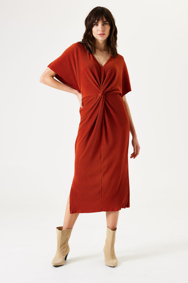 Garcia Pleated Midi Dress - Picante