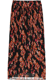 Garcia Ruby Pleated Midi Skirt - Black Print