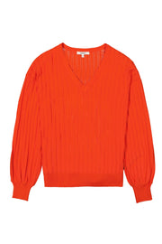 Garcia V-Neck Knit - Flame Scarlet