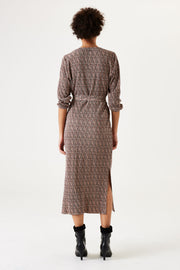 Garcia Long Sleeve Wrap Dress - Muted Clay