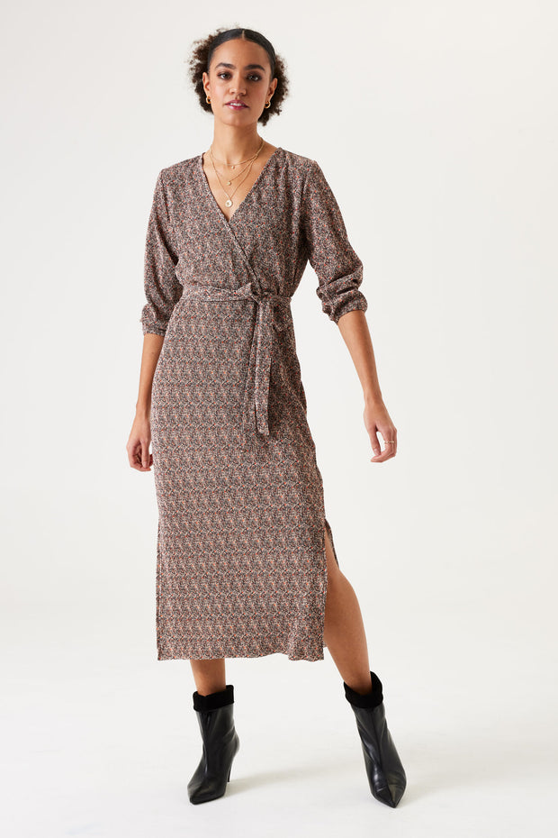 Garcia Long Sleeve Wrap Dress - Muted Clay