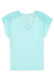 Garcia Lace T-shirt - Aqua Splash