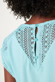 Garcia Lace T-shirt - Aqua Splash