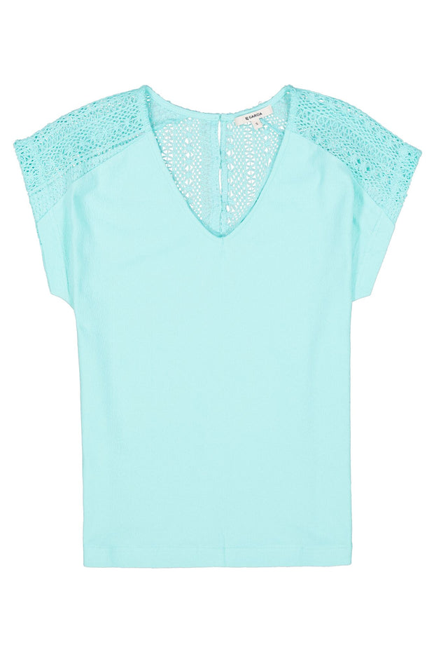 Garcia Lace T-shirt - Aqua Splash