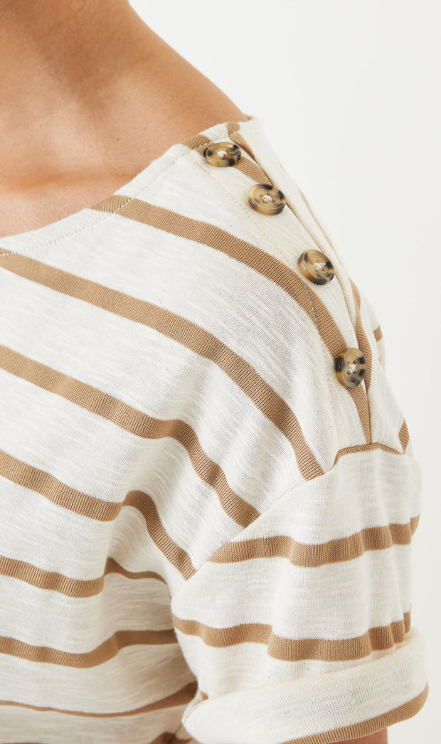 Garcia Stripe T-Shirt - Safari Gold