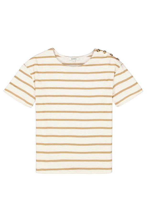 Garcia Stripe T-Shirt - Safari Gold