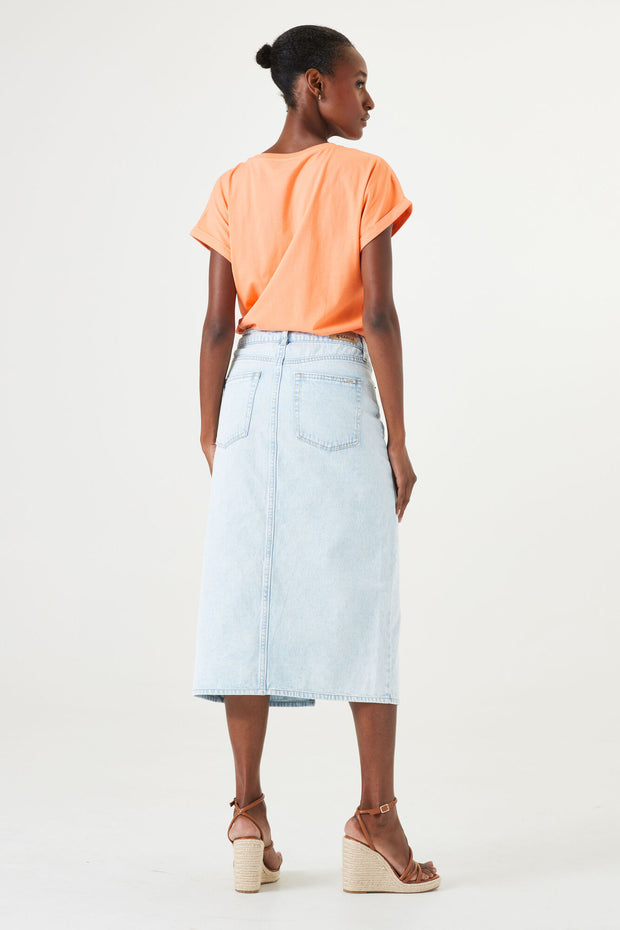 Garcia Midi Denim Skirt - Bleached