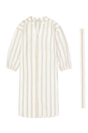 Garcia Button Down Dress - Off White Stripe