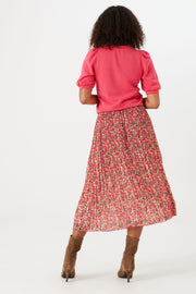 Garcia Midi Pleated Skirt - Lush Pink