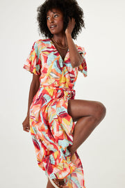 Garcia Wrap Midi Dress - Papaya Punch