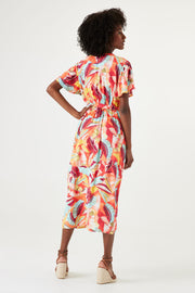 Garcia Wrap Midi Dress - Papaya Punch