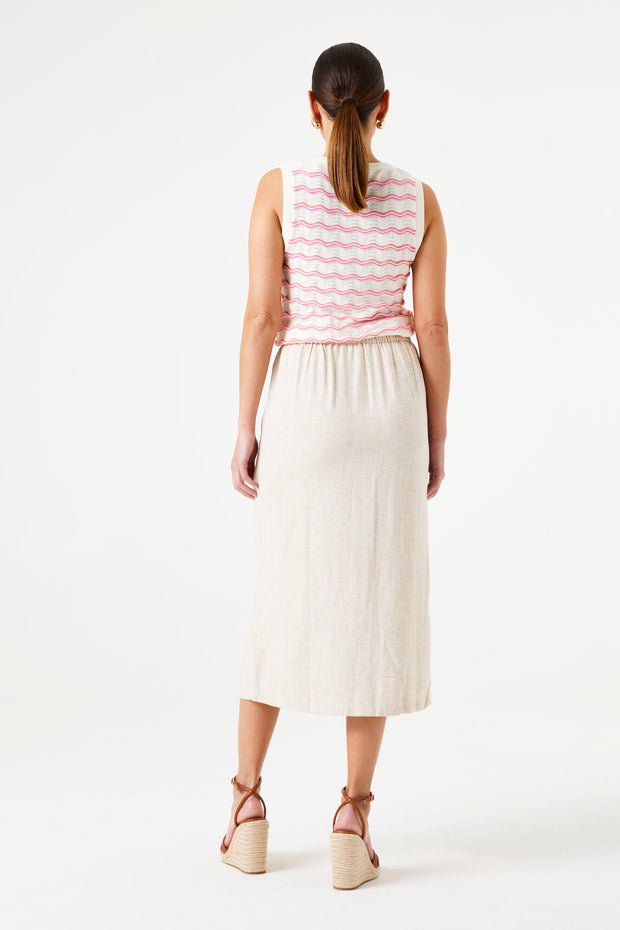 Garcia Flo Knit Singlet - Ecru Stripe