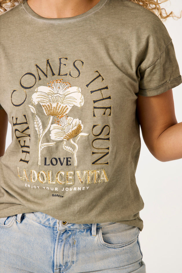 Garcia Here Comes The Sun Tee - Summer Olive