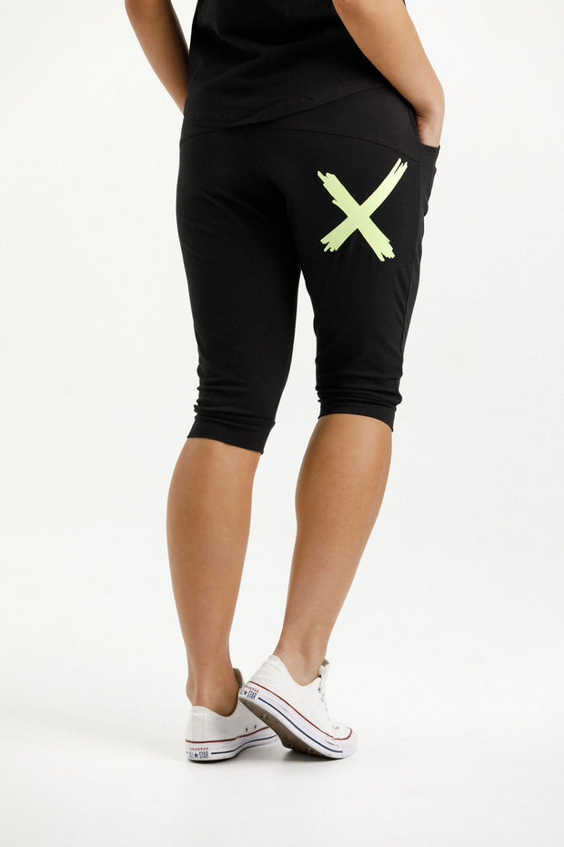 Home-lee Apartment 3/4 Pants - Black With Lime X