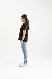 Home-lee Chris Tee - Black With Lime X