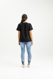 Home-lee Chris Tee - Black With Lime X