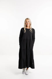 Home-lee Long Sleeve Kendall Dress - Black