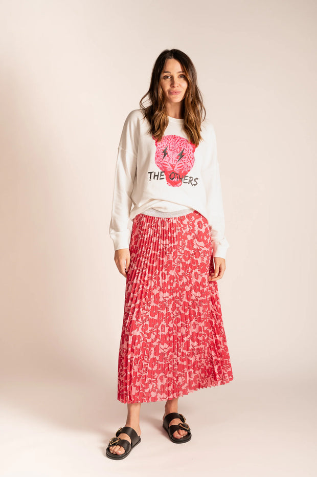 The Others Lilian Pleat Skirt - Pink Damask