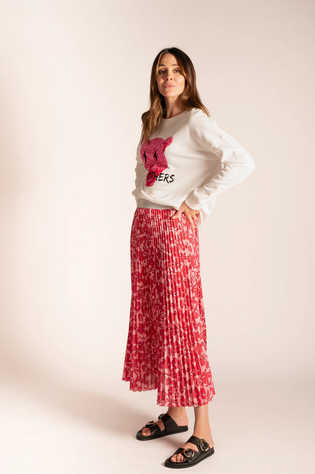 The Others Lilian Pleat Skirt - Pink Damask