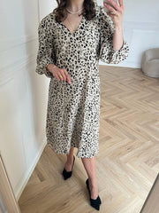 MSCH Alyona Vlora 3/4 Dress - Oatmeal Leo