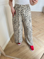 MSCH Alyona Vlora High Waist Pants - Oatmeal Leo