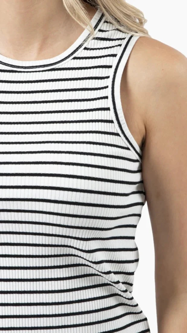 Stella + Gemma Rachel Tank - White & Black Stripe