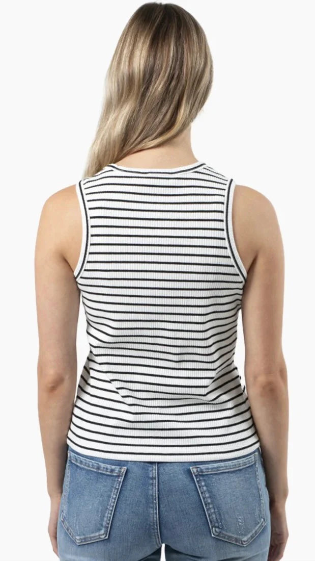 Stella + Gemma Rachel Tank - White & Black Stripe