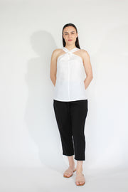 Jaclyn M Grove Twist Front Top - White