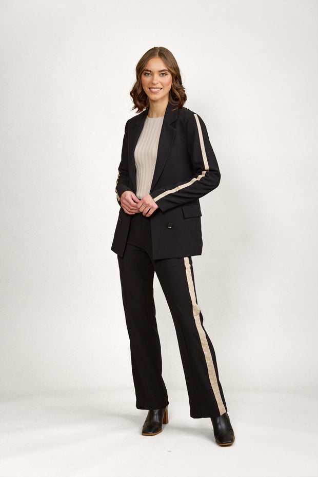 Knewe Clementine Blazer - Black/Oat